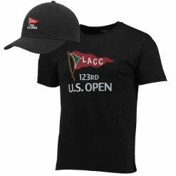2023 U.S. Open Imperial Heathered Black T-Shirt & Adjustable Hat Combo Set
