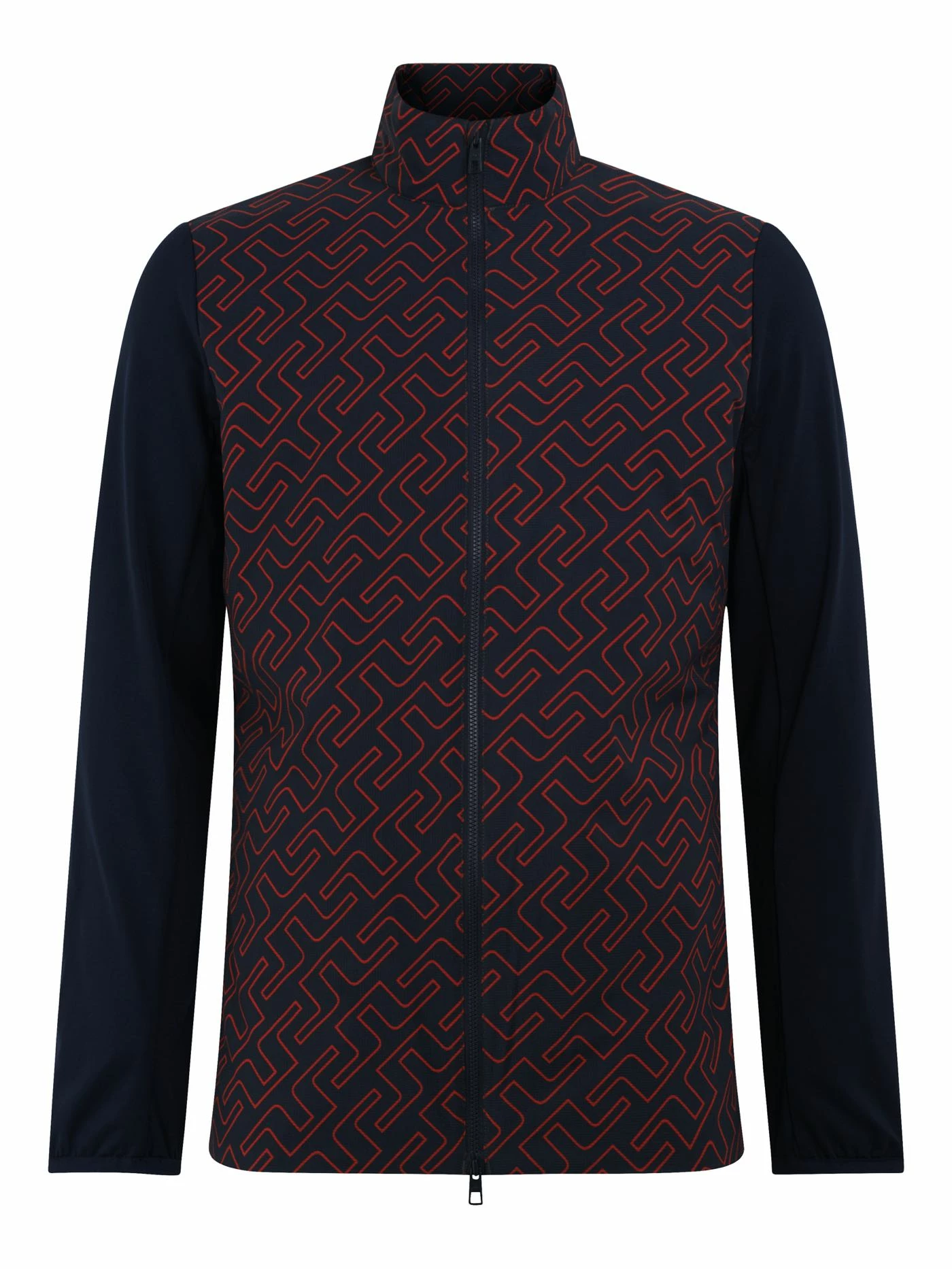 J.Lindeberg Packlight Print Golf Jacket In Navy / Red
