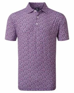 FootJoy Confetti Print Pique Golf Polo SS23 In Violet