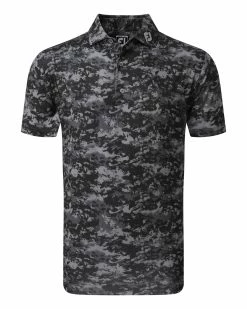FootJoy Cloud Camo Lisle Golf Polo SS23 In Twilight