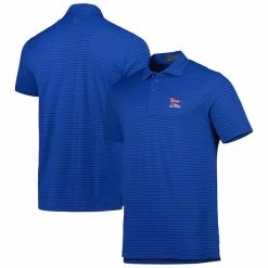 Men's 2023 U.S. Open G/Fore Blue Perforated Stripe Tri-Blend Polo