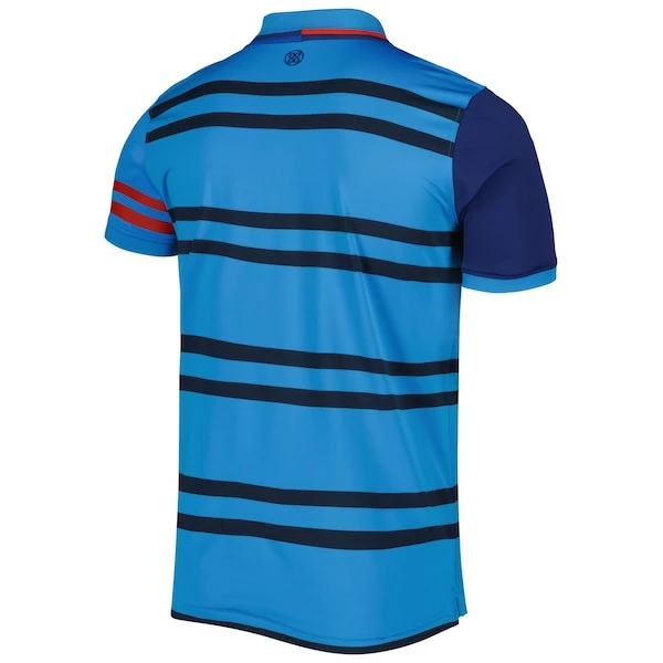 Men's 2023 U.S. Open G/Fore Blue Variegated Stripe Polo - Image 4