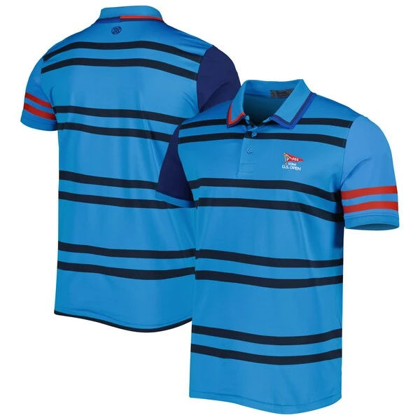 Men's 2023 U.S. Open G/Fore Blue Variegated Stripe Polo