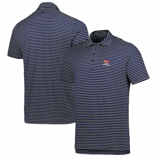 Men's 2023 U.S. Open G/Fore Navy Perforated Stripe Tri-Blend Polo