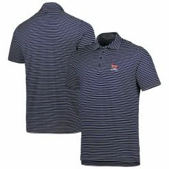 Men's 2023 U.S. Open G/Fore Navy Perforated Stripe Tri-Blend Polo
