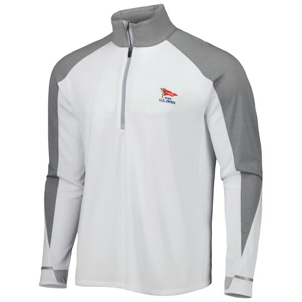 Men's 2023 U.S. Open Zero Restriction White/Gray Raglan Quarter-Zip Jacket - Image 3