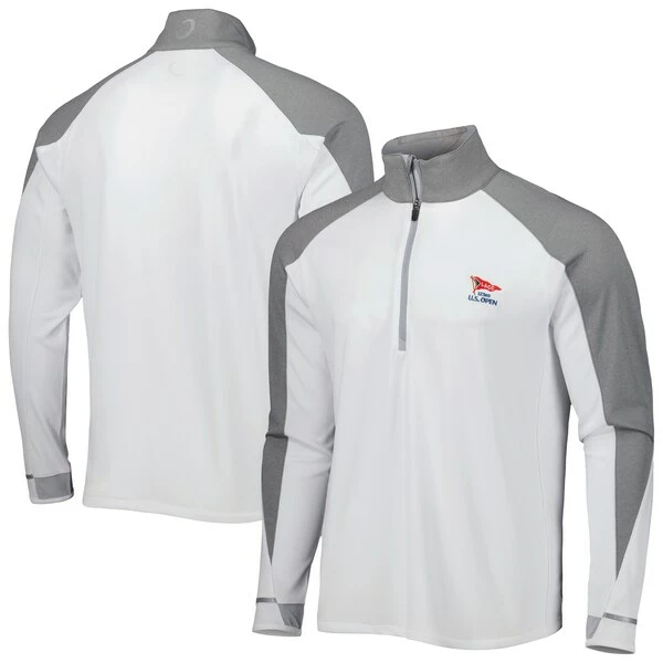 Men's 2023 U.S. Open Zero Restriction White/Gray Raglan Quarter-Zip Jacket