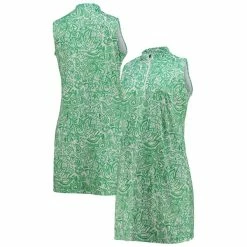 Women's 2022 U.S. Open Katherine Way White/Green Caswell Quarter-Zip Dress