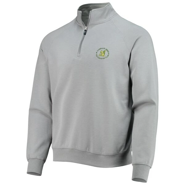 Men's 2022 U.S. Open Fairway & Greene Heathered Gray The Valley Quarter-Zip Jacket - Image 3