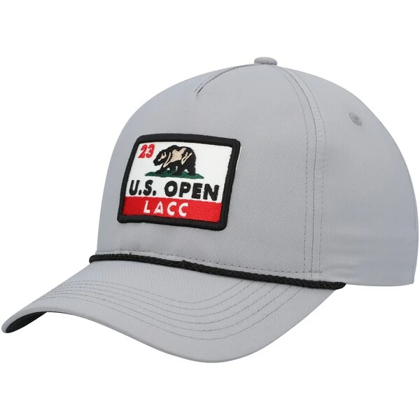 Men's 2023 U.S. Open Ahead Gray Nebula Bear Patch Rope Adjustable Hat - Image 4