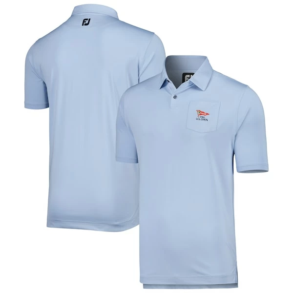 Men's 2023 U.S. Open FootJoy Light Blue Solid Trim Lisle Polo - Image 2