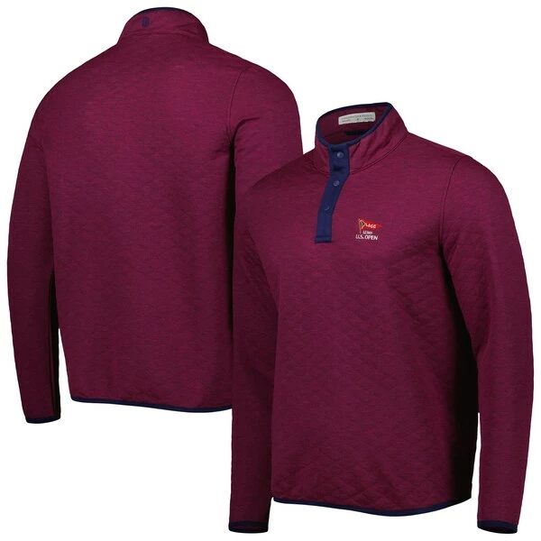 Men's 2023 U.S. Open Holderness & Bourne Maroon The Sullivan Quarter-Snap Top - Image 2