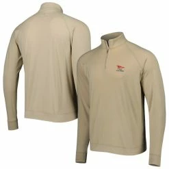 Men's 2023 U.S. Open Holderness & Bourne Tan The Westland Tri-Blend Raglan Quarter-Zip Jacket