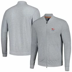 Men's 2023 U.S. Open Johnnie-O Gray Decker Full-Zip Bomber Jacket