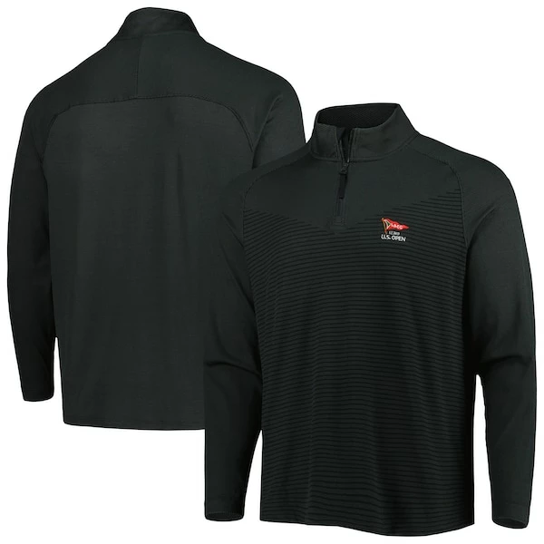 Men's 2023 U.S. Open Nike Black Performance Raglan Half-Zip Top - Image 2