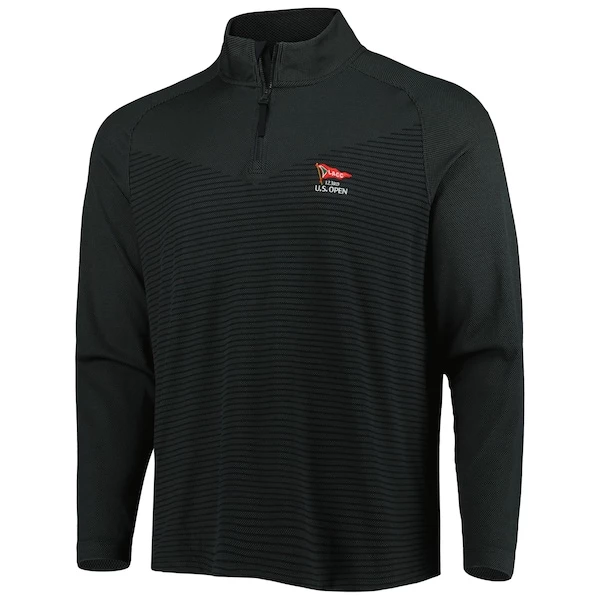 Men's 2023 U.S. Open Nike Black Performance Raglan Half-Zip Top - Image 3