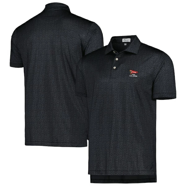 Men's 2023 U.S. Open Peter Millar Black Knock Out Jersey Polo