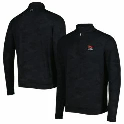 Men's 2023 U.S. Open Peter Millar Black Perth Camo Performance Quarter-Zip