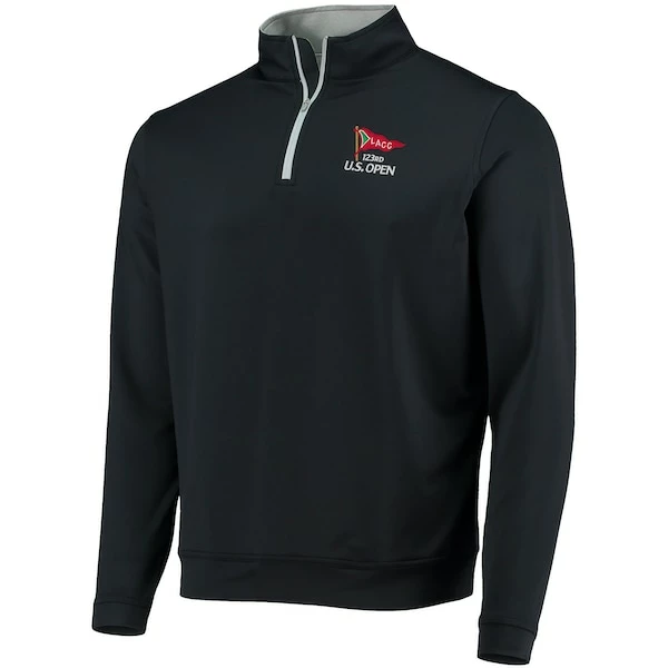 Men's 2023 U.S. Open Peter Millar Black Perth Quarter-Zip Top - Image 3