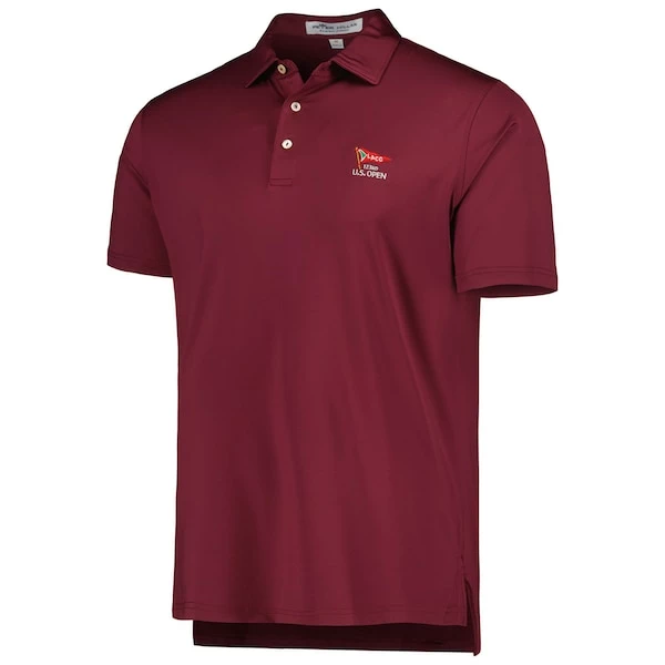 Men's 2023 U.S. Open Peter Millar Burgundy Solid Jersey Polo - Image 3