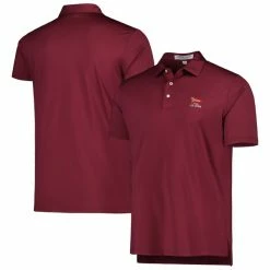 Men's 2023 U.S. Open Peter Millar Burgundy Solid Jersey Polo