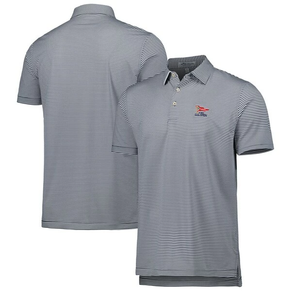 Men's 2023 U.S. Open Peter Millar Gray Hales Stripe Performance Jersey Polo