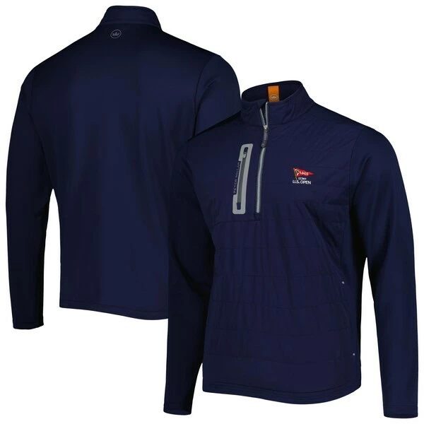 Men's 2023 U.S. Open Peter Millar Navy Weld Elite Hybrid Half-Zip Jacket - Image 2