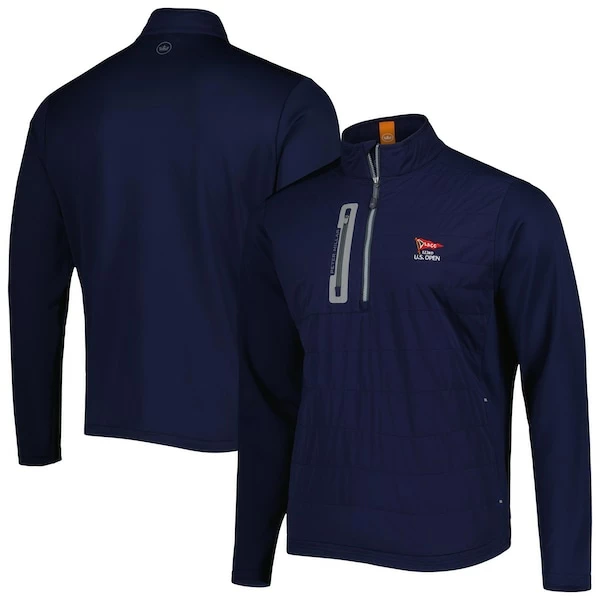 Men's 2023 U.S. Open Peter Millar Navy Weld Elite Hybrid Half-Zip Jacket