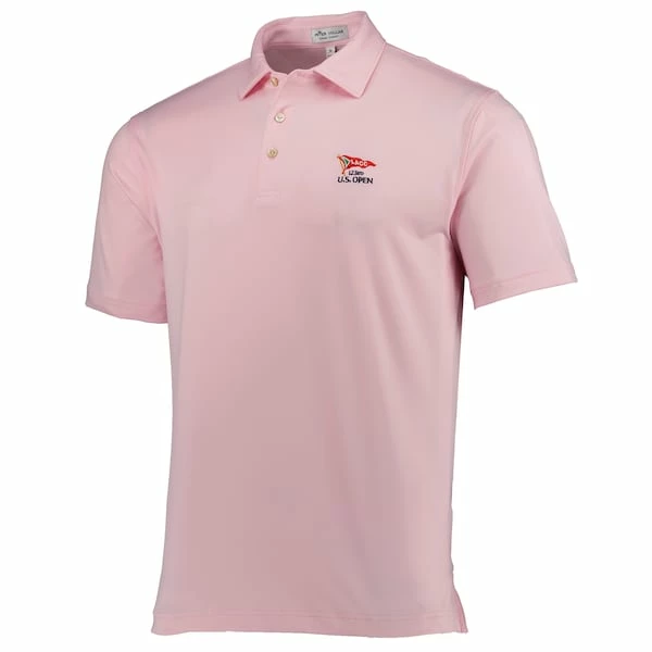 Men's 2023 U.S. Open Peter Millar Pink Solid Performance Jersey Polo - Image 3