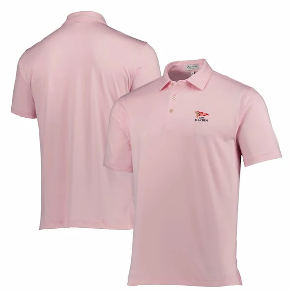 Men's 2023 U.S. Open Peter Millar Pink Solid Performance Jersey Polo