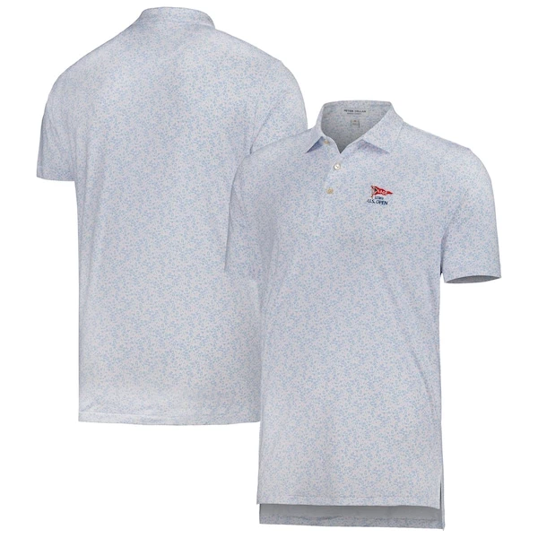 Men's 2023 U.S. Open Peter Millar White Dazed And Transfused Performance Jersey Polo - Image 2