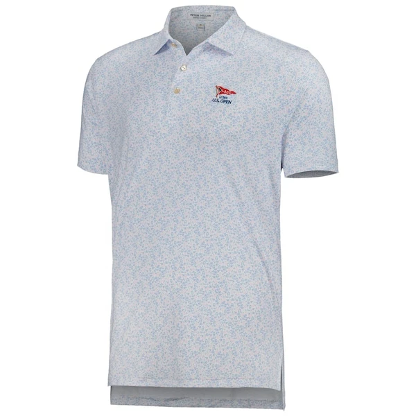 Men's 2023 U.S. Open Peter Millar White Dazed And Transfused Performance Jersey Polo - Image 3