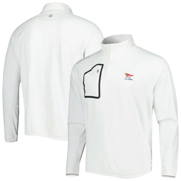 Men's 2023 U.S. Open Peter Millar White Forge Camo Raglan Quarter-Zip Top - Image 2