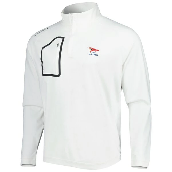 Men's 2023 U.S. Open Peter Millar White Forge Camo Raglan Quarter-Zip Top - Image 3