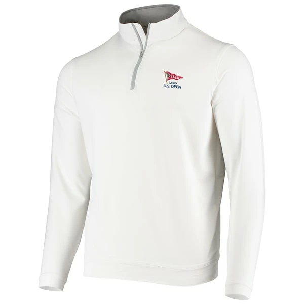 Men's 2023 U.S. Open Peter Millar White Perth Performance Quarter-Zip Sweatshirt - Image 3