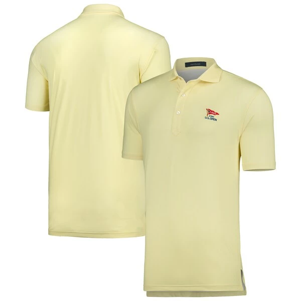Men's 2023 U.S. Open Turtleson Yellow Clarence Mini Diamond Jacquard Polo - Image 2