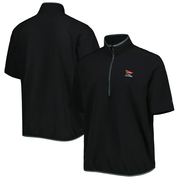 Men's 2023 U.S. Open Under Armour Black Voyager Half-Zip Short Sleeve Windbreaker Jacket - Image 2