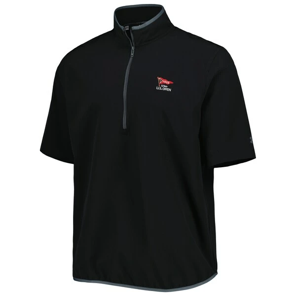 Men's 2023 U.S. Open Under Armour Black Voyager Half-Zip Short Sleeve Windbreaker Jacket - Image 3