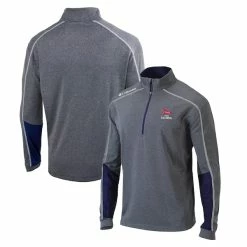 Men's 2023 U.S. Open Columbia Golf Gray/Navy Omni-Wick Shotgun 2.0 Quarter-Zip Pullover Top