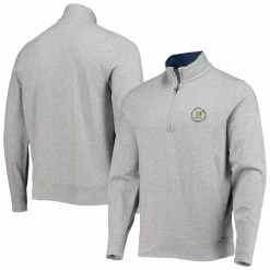 B DRADDY Men's 2022 U.S. Open B. Draddy Heathered Gray/Navy Russel Quarter-Zip Jacket