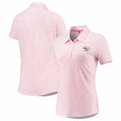 Women's 2021 U.S. Open Adidas White/Pink Space Dye Primegreen Polo