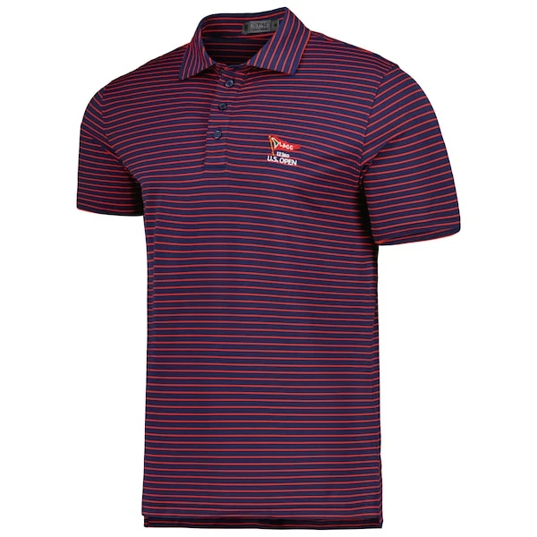 Men's 2023 U.S. Open G/Fore Navy/Red Perforated Stripe Tri-Blend Polo - Image 3