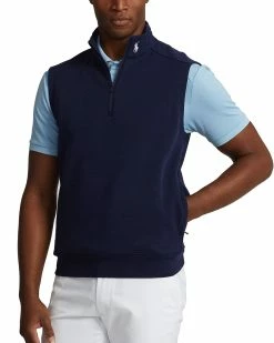 Ralph Lauren RLX Double-Knit Quarter-Zip Waistcoat SS23 In French Navy