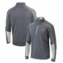 Men's 2023 U.S. Open Columbia Golf Gray/White Omni-Wick Shotgun 2.0 Quarter-Zip Pullover Top