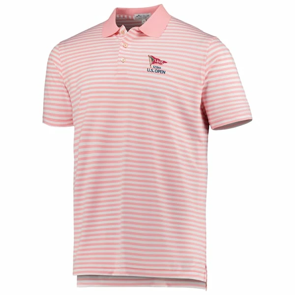 Men's 2023 U.S. Open Peter Millar Pink/White Ramon Performance Jersey Polo - Image 3