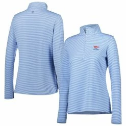 Women's 2023 U.S. Open Renwick Golf Light Blue/White Striped Quarter-Zip Jacket