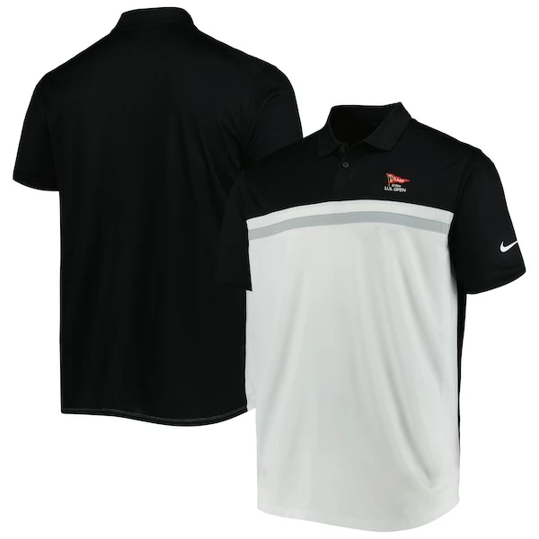 Men's 2023 U.S. Open Nike Black/White Victory Colorblock Performance Polo