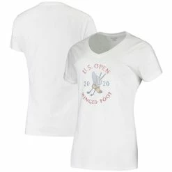 Titania Golf Women's 2020 U.S. Open White Logo V-Neck T-Shirt