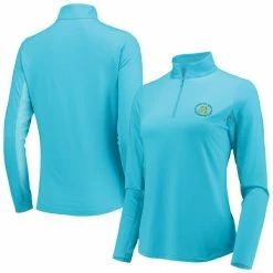 Women's 2022 U.S. Open IBKUL Turquoise IceFil Quarter-Zip Jacket