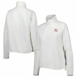 Women's 2023 U.S. Open Adidas White Embossed Quarter-Snap Jacket
